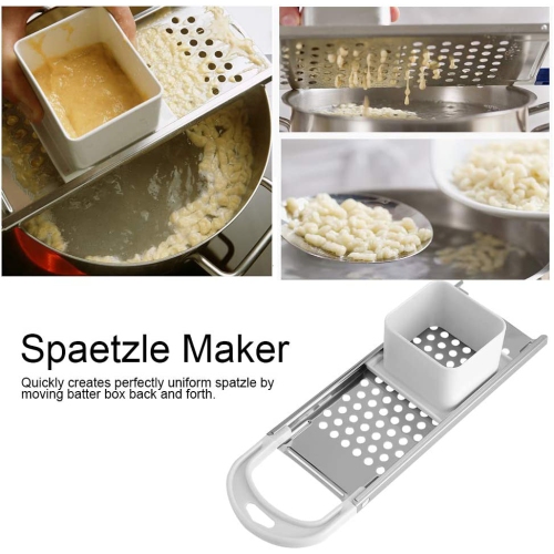 Machine à nouilles Spaetzle en acier inoxydable machine à faire des nouilles Spaetzle en dumpling avec poussoir de sécurité pour la cuisson des pâtes