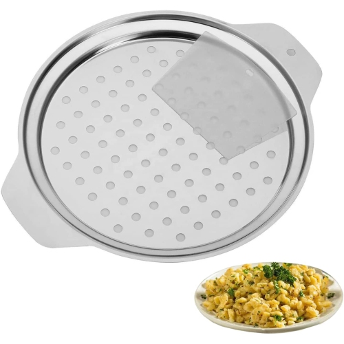 GENERIC  Stainless Steel Spaetzle Maker Lid With Scraper, Spaetzle Insert, Spatzle Press German Egg Noodle Maker Pan Pot