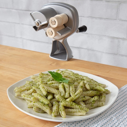 Machine à fabriquer Cavatelli avec rouleaux faciles à nettoyer - fait des gnocchis authentiques, des pâtes et plus encore - recettes incluses,
