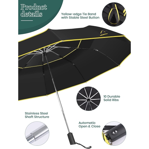 Extra Large Golf Umbrella Automatic Open Folding Umbrella Windproof Compact Large Double Canopy Umbrella