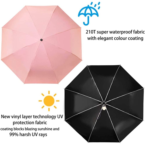 UV Sun Umbrella Compact Folding Travel Umbrella Auto Open Close Compact Folding Rain Umbrellas for Women Men