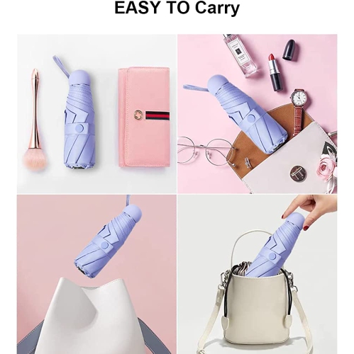 Mini Travel Compact Umbrella for Women&Men with 8 Rib Small Portable Sun and Rain Umbrella with UV Protection Windproof