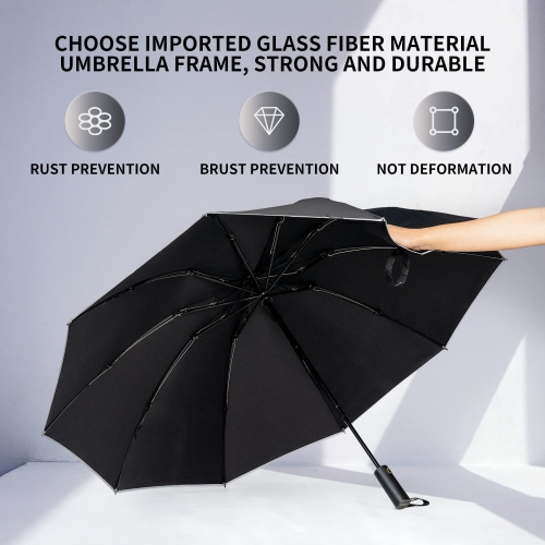 Grand parapluie inversé, inversé et repliable en hauteur pour la pluie, parasol de voyage de 50 po avec sécurité