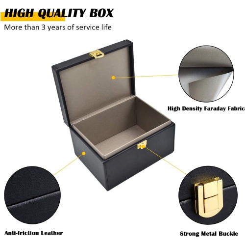 Coffret de protection de porte-clés Faraday, boîtier de blocage des signaux RFID, boîte de protection antivol pour clé de voiture