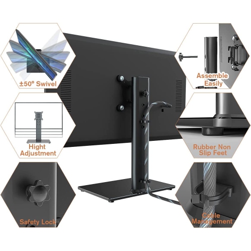 Universal Swivel TV Stand/Base Table Top TV Stand for 13 to 32 inch TVs with 100 Degree Swivel, 4 Level Height