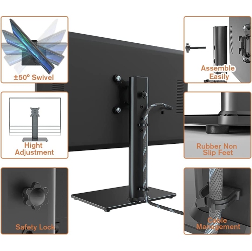 Universal Swivel TV Stand/Base Table Top TV Stand for 13 to 32 inch TVs with 100 Degree Swivel, 4 Level Height