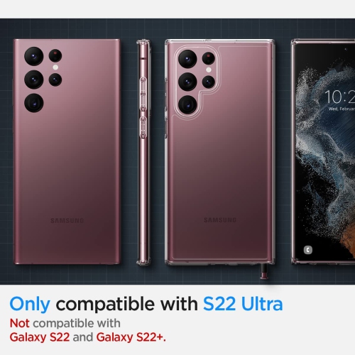 Ultra Hybrid [Anti-Yellowing Technology] Designed for Samsung Galaxy S22 Ultra Case - Crystal Clear