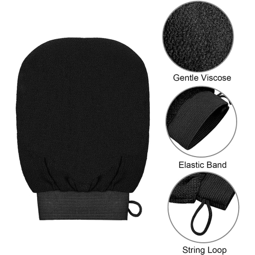 3 Pack Exfoliating Gloves Bath Massage Scrubbing Exfoliator Mitt for Men Women Shower Body Scrub, Unclog Deep Pore
