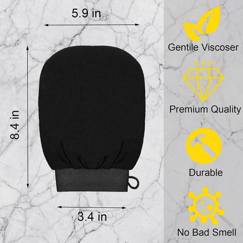 3 Pack Exfoliating Gloves Bath Massage Scrubbing Exfoliator Mitt for Men Women Shower Body Scrub, Unclog Deep Pore