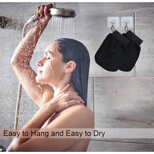 3 Pack Exfoliating Gloves Bath Massage Scrubbing Exfoliator Mitt for Men Women Shower Body Scrub, Unclog Deep Pore