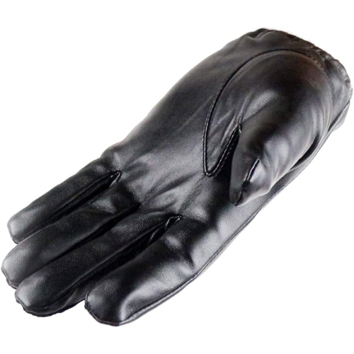 Gants pour écran tactile en cuir pour hommes Winter Driving Warm pour poignet, noir, grand