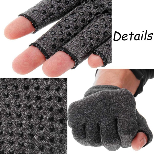 2 Pairs Anti Arthritis Compression Gloves Half Finger Gloves Training Pressure Gloves Pain Wrist Brace
