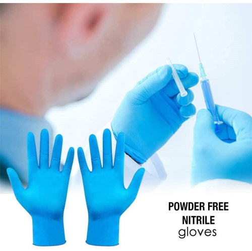 Nitrile Disposable Gloves, Gloves Latex Free, Powder Free Gloves, Food Grade Gloves, 100 Pc L Size, Blue