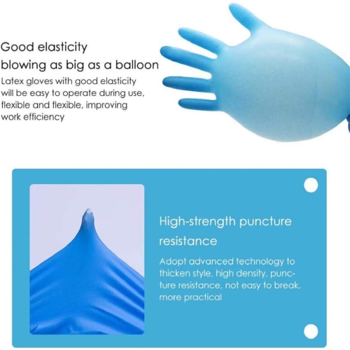 Nitrile Disposable Gloves, Gloves Latex Free, Powder Free Gloves, Food Grade Gloves, 100 Pc L Size, Blue