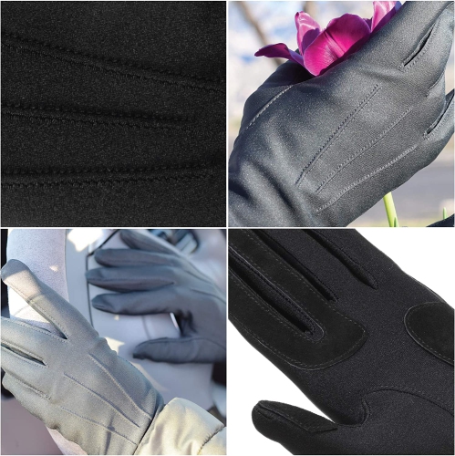 Gants doublés en molleton extensible classiques pour femmes