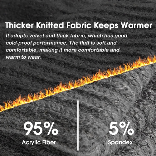 Winter Touch Screen Gloves Men Anti-Slip Thermal Gloves Knit Mens Gloves with Silicone Particles Elastic Cuff