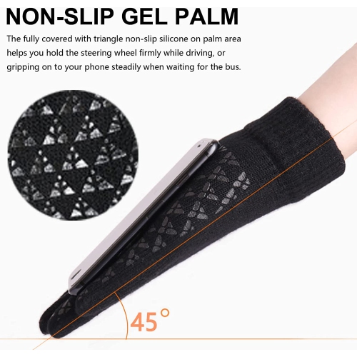 Winter Gloves for Women and Men 3 Pairs, Warm Lining Touchscreen Gloves, Anti Slip Knit Driving Gloves