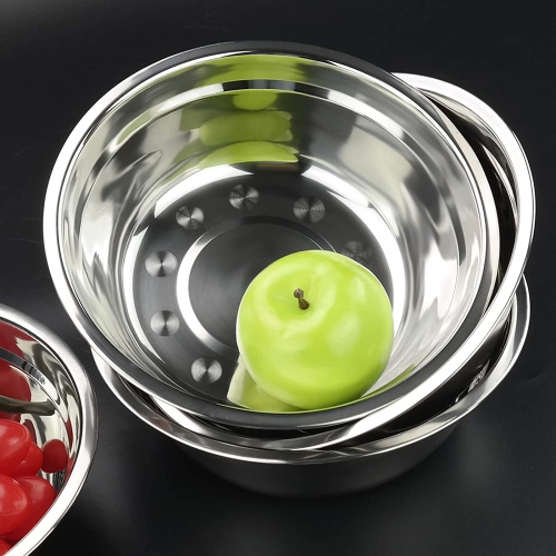 Stainless Steel Mixing Bowls, Set of 4 Metal Prep Bowls