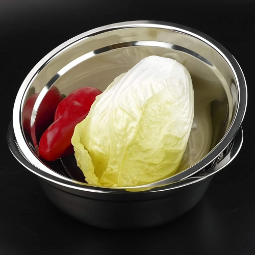 Stainless Steel Mixing Bowls, Set of 4 Metal Prep Bowls