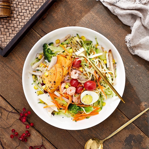 Grand bol de service de 10 po, grand bol à salade de 2.8 pintes, bol à pâtes blanc porcelaine, bols à mélanger robustes, bol à soupe mat