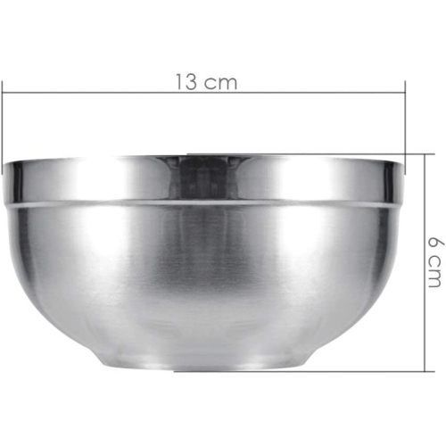 6 Pack 13oz Stainless Steel Bowl Set Double-Walled Insulated Metal Snack Bowls
