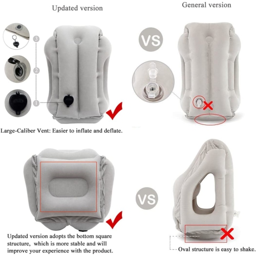 AirGoods Travel Pillow -- Multifunctional Inflatable Travel Pillows for Airplanes, Portable Office Napping Pillow