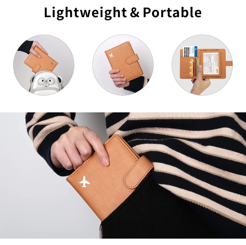 Porte-passeport, fentes pour cartes de passeport, joli porte-passeport pour femmes/hommes, portefeuille de voyage étanche à blocage RFID,