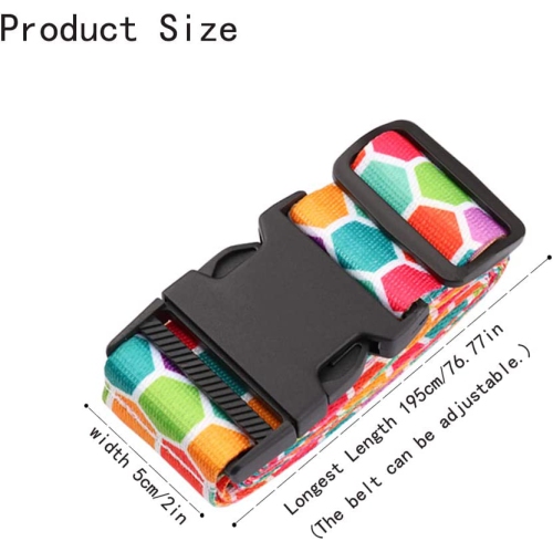 Adjustable Travel Luggage Strap Suitcase Belt Travel Bag Accessories 1.96 in W x 6.23 ft L