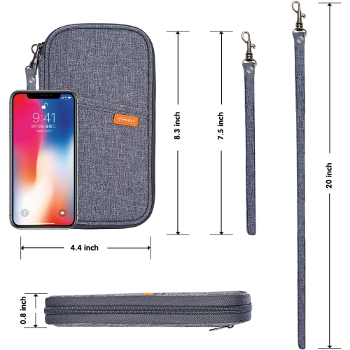 RFID Blocking Travel Passport Wallet Holder, Document Organiser Case Credit Card Holders for Men and Women