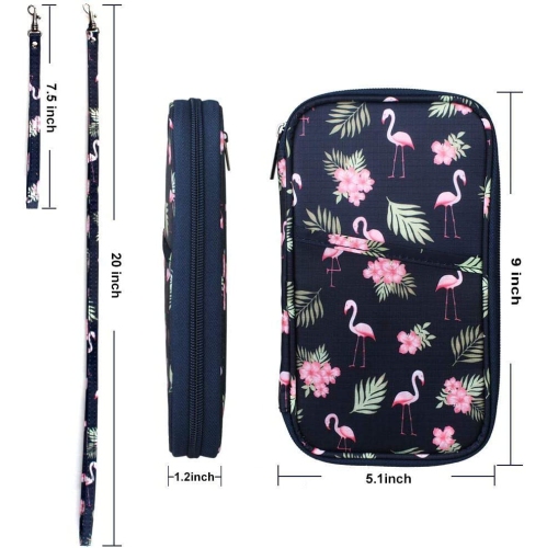 RFID Family Passport Wallet Holder Waterproof, Travel Document Organizer Credit Card Clutch Bag for Men Women