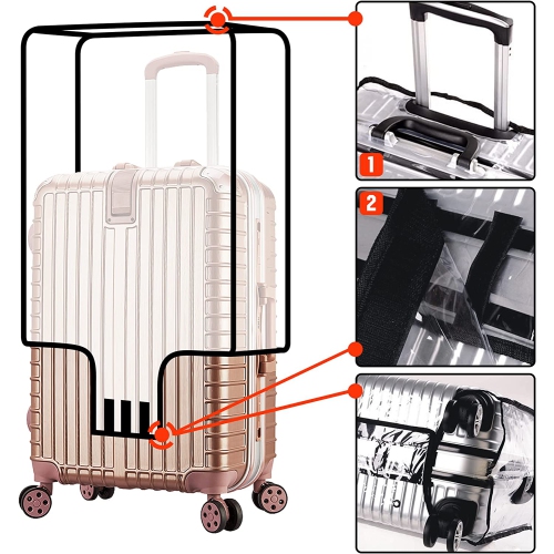 Le protecteur de valise est une valise de voyage en PVC à l’épreuve de la poussière dotée d’un manchon pour poignée de valise envoyé au hasard