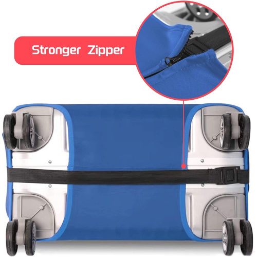 Housse de protection de valise de voyage, sac protecteur de valise lavable à roulettes élastiques avec autocollants de bagage étanches