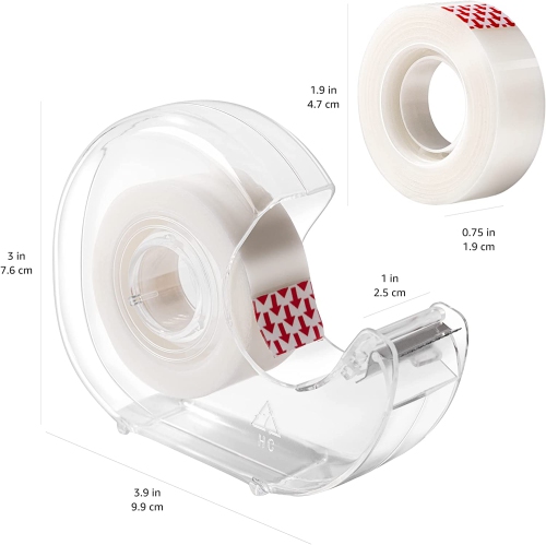 Matte-finish Tape with Dispenser, Engineered for Repairing, Tape Refills, 3/4" x 18 yds, 6 Pack