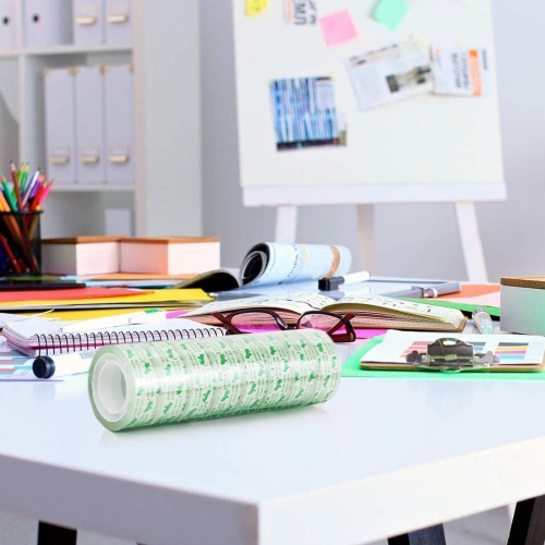 Ruban transparent, ruban transparent pour le bureau, l’école et la maison, 24 rouleaux 3/4 x 1000 po