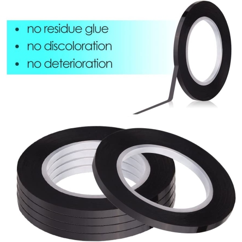 5 Pieces Black Chart Tape Self Adhesive Whiteboard Tape Gridding Graphic Tape for Office School 3mm
