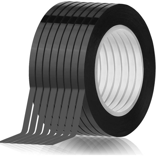 GENERIC  8 PCs Graphic Art Tape Whiteboard Tape Gridding Chart Tape for Office School 3MM In Black