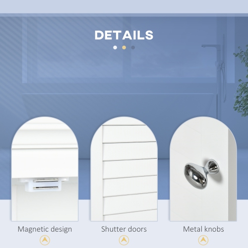 kleankin Bathroom Wall Cabinet, Medicine Cabinet, Over Toilet Storage Cabinet with Adjustable Shelf for Living Room and Entryway, White