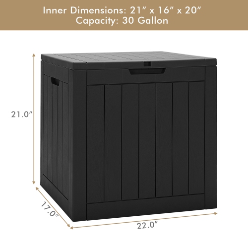 Costway – Boîte de rangement de 30 gallons Contenant de siège Outils d'organisation Livraisons