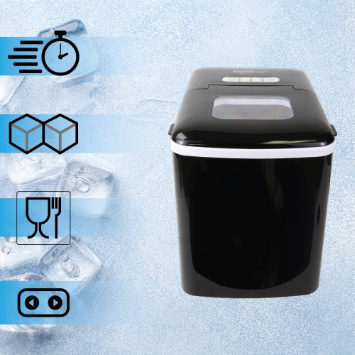 Koolatron – machine à glaçons automatique portative, 1,85 L, noir, petit ou LG Ice en 7 minutes, autonettoyage