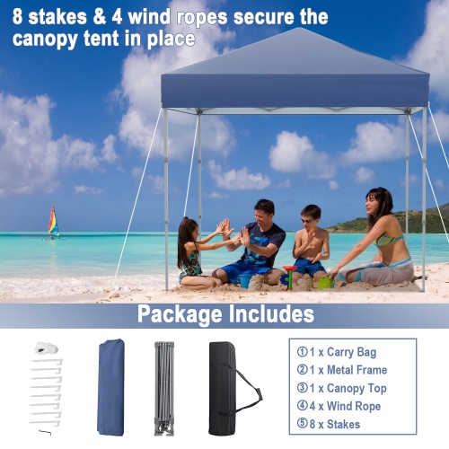 Gymax Patio 6.6 x 6.6ft Outdoor Pop-up Canopy Tent UPF 50+ Portable Sun Shelter