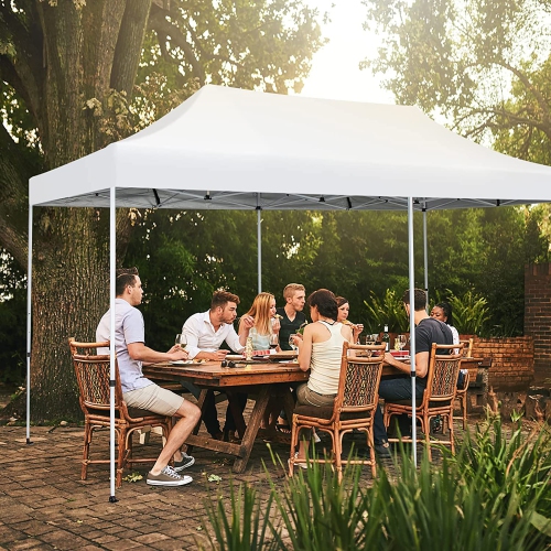 Gymax 10 x 20FT Patio Pop-Up Folding Canopy Tent UPF 50+ Instant Sun Shelter White