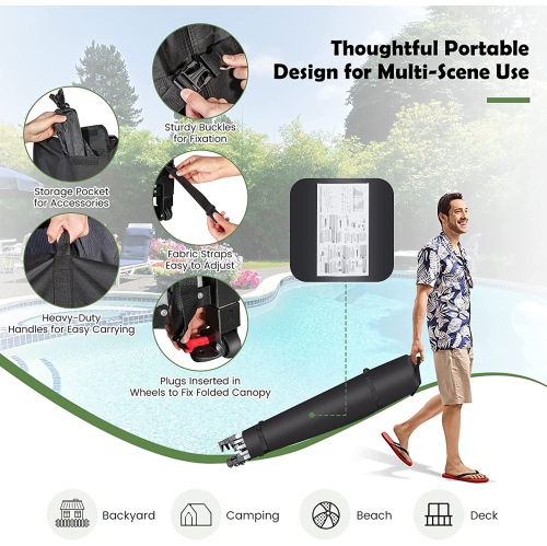 Gymax 10 x 20FT Patio Pop-Up Folding Canopy Tent UPF 50+ Instant Sun Shelter White