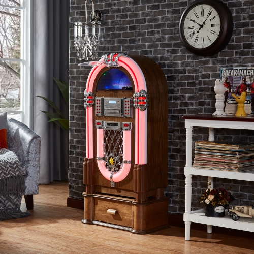 Arkrocket Taurus II Mid-Size Jukebox with stand-Oak