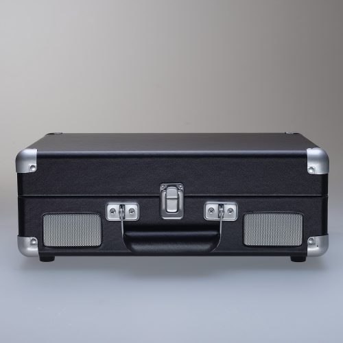 Tourne-disque Bluetooth rétro Curiosity d’ArkRocket avec 3 vitesses et haut-parleurs intégrés - Noir/Rouge