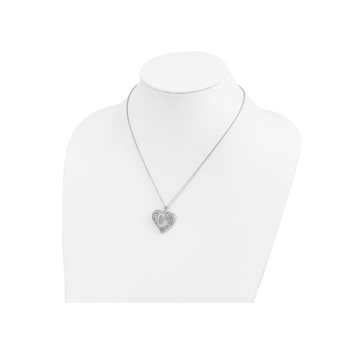 Forever In My Heart Pendant Necklace in Sterling Silver with Synthetic Cubic Zirconias