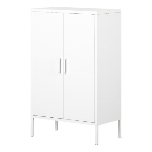 SOUTH SHORE CANADA  South Shore Eddison 25.5"w Metal 2-Door Storage Cabinet In Pure In White