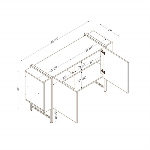 South Shore 2-Door Sideboard Light Walnut Mezzy