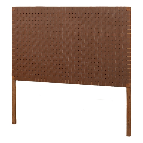 South Shore Balka 63.5"W Woven Leather Headboard in Brown Finish