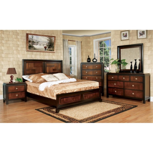 Furniture of America Delia Transitional Wood 2-Drawer Nightstand in Walnut