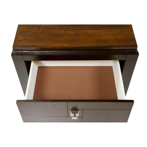 Furniture of America Delia Transitional Wood 2-Drawer Nightstand in Walnut